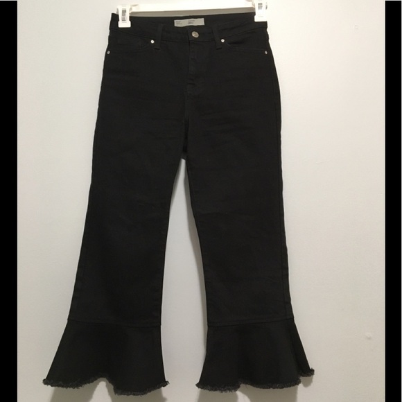 Topshop Moto Dree Cropped Kick Flare Black Jeans F. - Picture 5 of 16